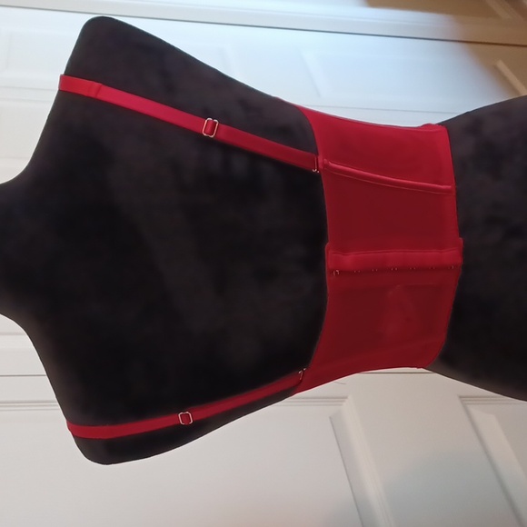 NWT *Victoria's Secret Dream Angels Red Bling Rhinestone Bow Long Line Satin Bra - Picture 6 of 13